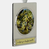 Witch Hazel Flowers Verzilverd Banner Ornament (Rechts)