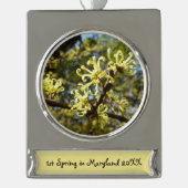 Witch Hazel Flowers Verzilverd Banner Ornament (Voorkant)