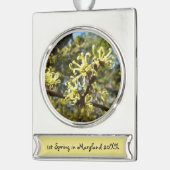 Witch Hazel Flowers Verzilverd Banner Ornament (Links)