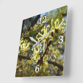 Witch Hazel Flowers Vierkante Klok (Hoek)