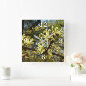 Witch Hazel Flowers Vierkante Klok (Huis)