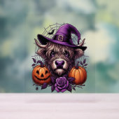 Witch Highland Halloween Koe Acryl Bord (Neutraal)