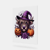 Witch Highland Halloween Koe Acryl Bord (Hoek)