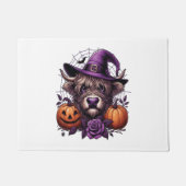 Witch Highland Halloween Koe Deurmat (Voorkant)