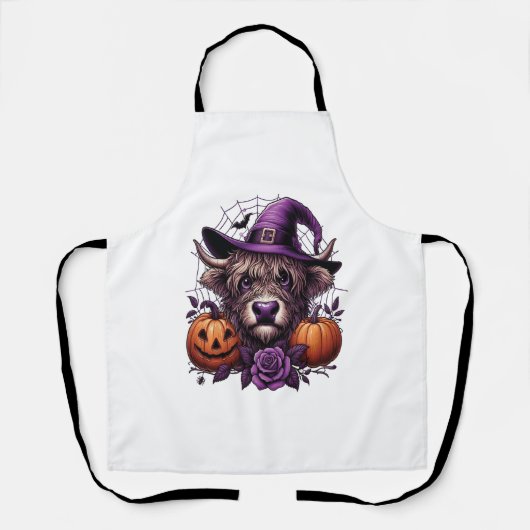 Witch Highland Halloween Koe Schort (Voorkant)