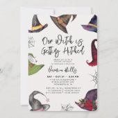 Witch Hitched Gray Halloween Vrijgezellenfeest Kaart (Voorkant)