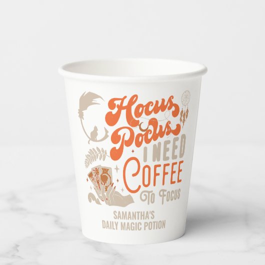 Witch Hocus Pocus Koffie Focus Potion Halloween Papieren Bekers (Achterkant)