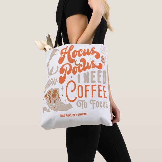 Witch Hocus Pocus Koffie om foto Halloween te focu Tote Bag (Dichtbij)