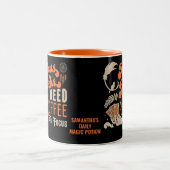 Witch Hocus Pocus Koffie om foto Halloween te focu Tweekleurige Koffiemok (Center)