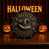 Witch House Spooky Halloween Grote Klok