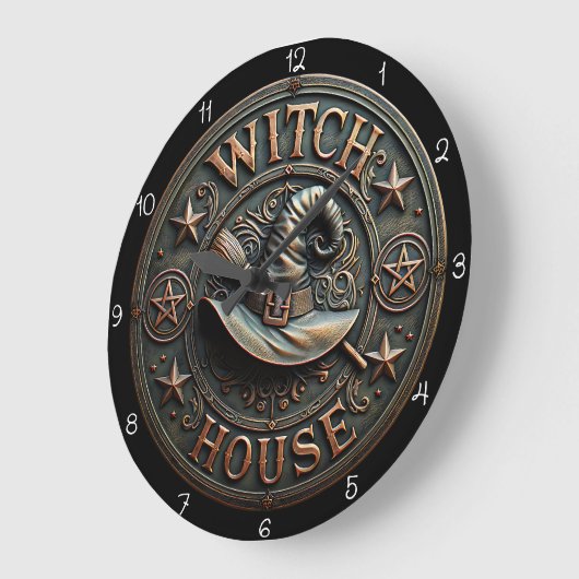 Witch House Spooky Halloween Grote Klok (Hoek)