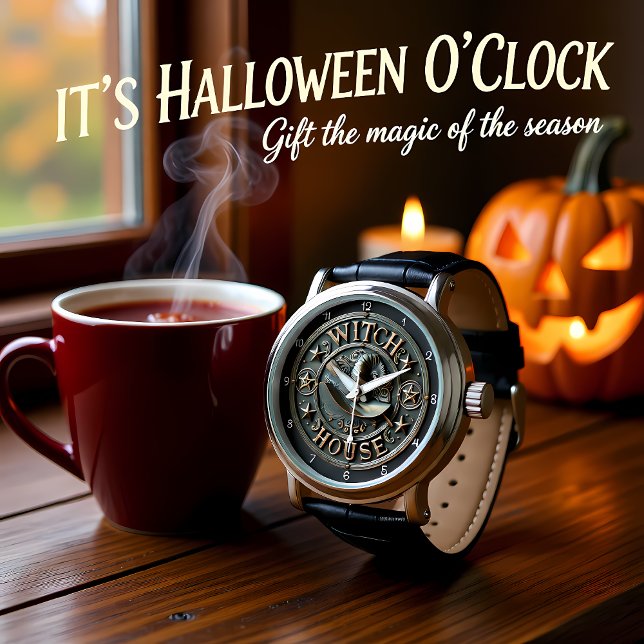 Witch House Spooky Halloween Horloge (Creator heeft geüpload)