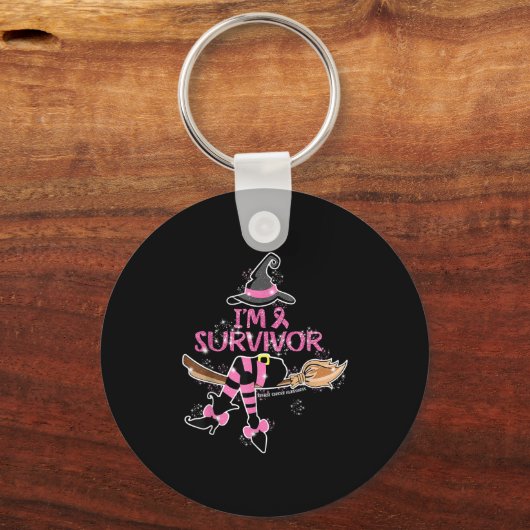 Witch Im A Survivor Halloween Breast Cancer Awaren Sleutelhanger (Voorkant)