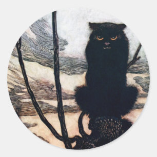 Witch in Cat Form Ronde Sticker