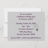 "Witch In Flight at Midnight" - Halloween Birthday Kaart (Achterkant)