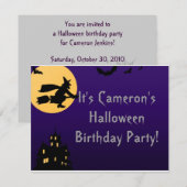 "Witch In Flight at Midnight" - Halloween Birthday Kaart (Voorkant / Achterkant)