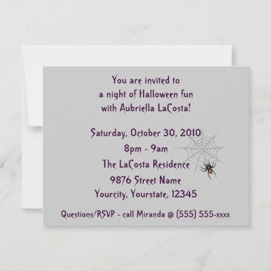 "Witch In Flight at Midnight" (persoonlijke slaaps Kaart (Achterkant)