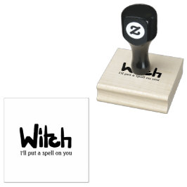 Witch in hand-lettered black ink saying rubberstempel