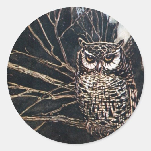 Witch in Owl Form Ronde Sticker (Voorkant)
