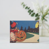 Witch Jack O Lantaarn Full Moon Carving Pumpkin Briefkaart (Staand voorkant)