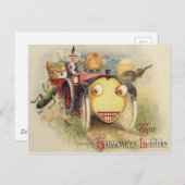 Witch Jack O Lantern Car Owl Full Moon Briefkaart (Voorkant / Achterkant)