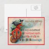 Witch Jack O Lantern Pumpkin Briefkaart (Voorkant / Achterkant)
