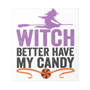 Witch kan beter mijn Snoep grappige Halloween-beha Notitieblok