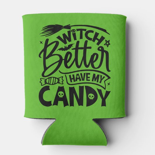 Witch kan beter mijn Snoep hebben Blikjeskoeler (Achterkant)