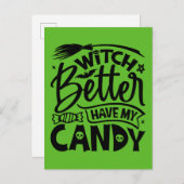 Witch kan beter mijn Snoep hebben Briefkaart (Voorkant / Achterkant)