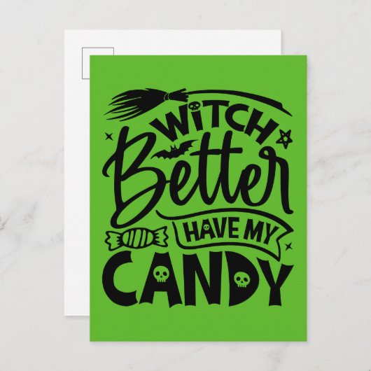 Witch kan beter mijn Snoep hebben Briefkaart (Voorkant / Achterkant)