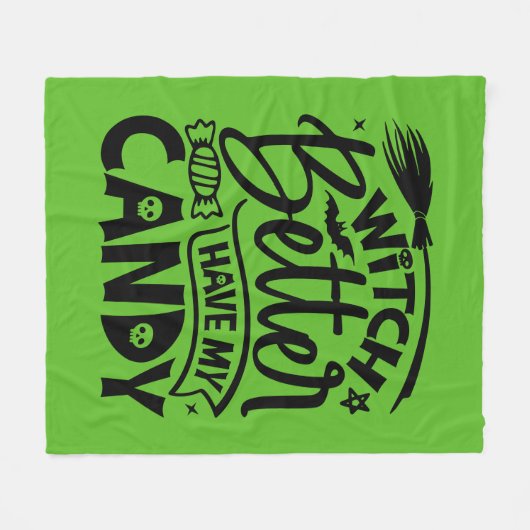 Witch kan beter mijn Snoep hebben Fleece Deken (Voorkant (Horizontaal))