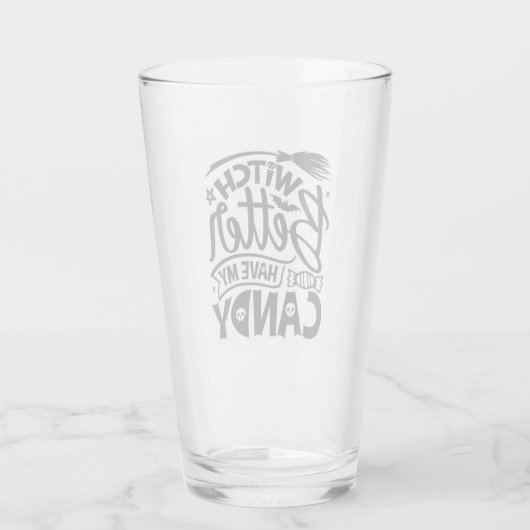 Witch kan beter mijn Snoep hebben Glas (Achterkant)