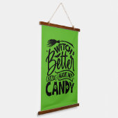 Witch kan beter mijn Snoep hebben Hangend Wandkleed (Gebogen)