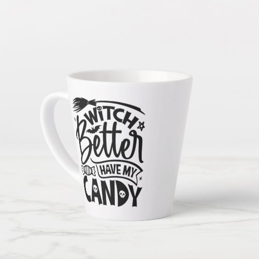 Witch kan beter mijn Snoep hebben Latte Mok (Linkerhoek)