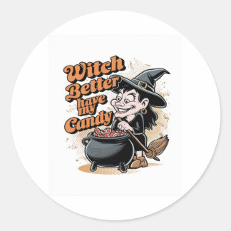 Witch kan beter mijn Snoep hebben Ronde Sticker