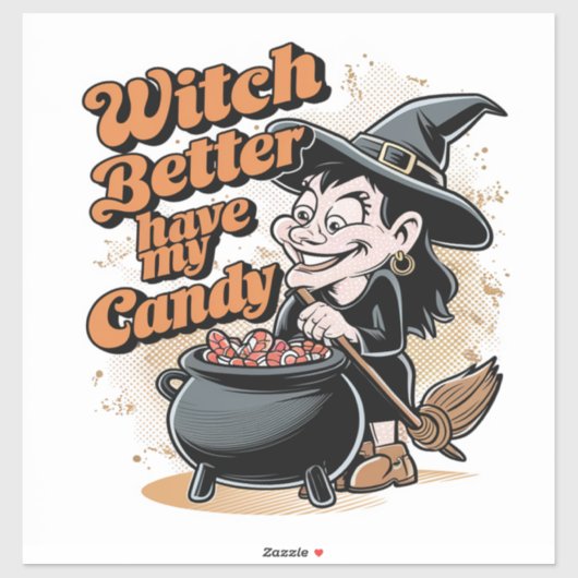 Witch kan beter mijn Snoep hebben Sticker (Vel)