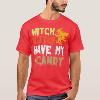 Witch kan beter mijn snoephoorn Halloween party Pu T-shirt