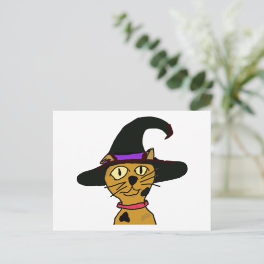 Witch Kat Briefkaart (Staand voorkant)
