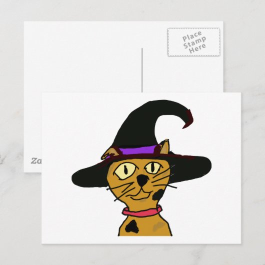 Witch Kat Briefkaart (Voorkant / Achterkant)