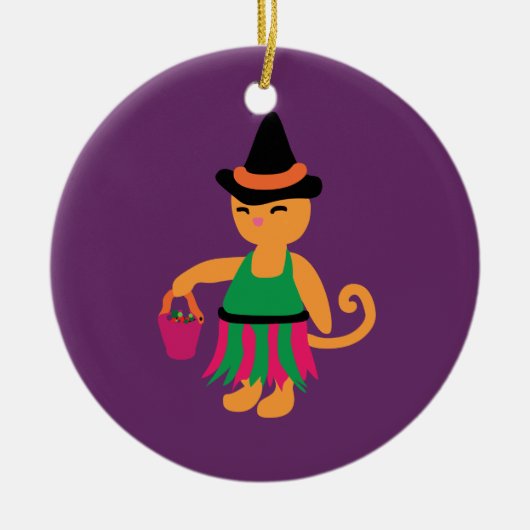 Witch Kat Keramisch Ornament (Voorkant)