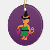 Witch Kat Keramisch Ornament (Links)