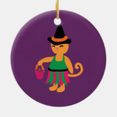 Witch Kat Keramisch Ornament (Achterkant)