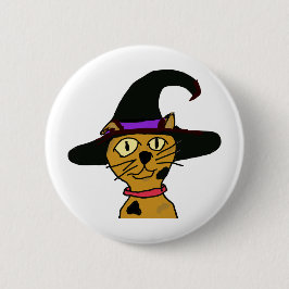 Witch Kat Ronde Button 5,7 Cm