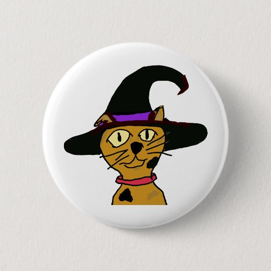 Witch Kat Ronde Button 5,7 Cm (Voorkant)