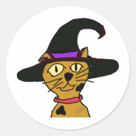 Witch Kat Ronde Sticker