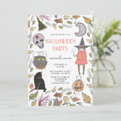Witch Kind Halloween Party Spooktacular Kaart (Staand voorkant)