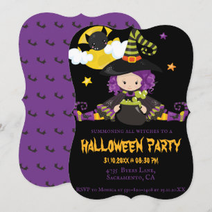 Witch Kinder Halloween Block Party Kaart