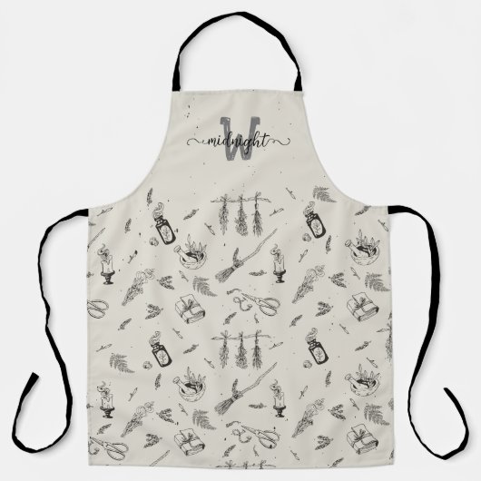 Witch Kitchen Herbs Grimoire All-Over Print Apron Schort (Voorkant)