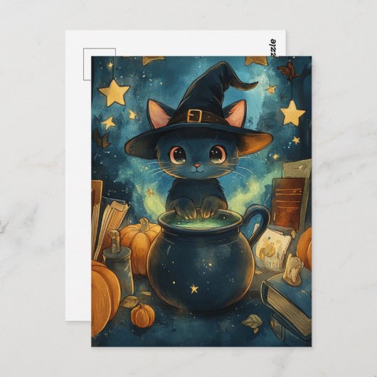 Witch Kitty  Briefkaart (Voorkant / Achterkant)