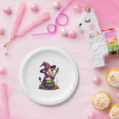 Witch Koe Cauldron Brew Papieren Bordje (Feest)